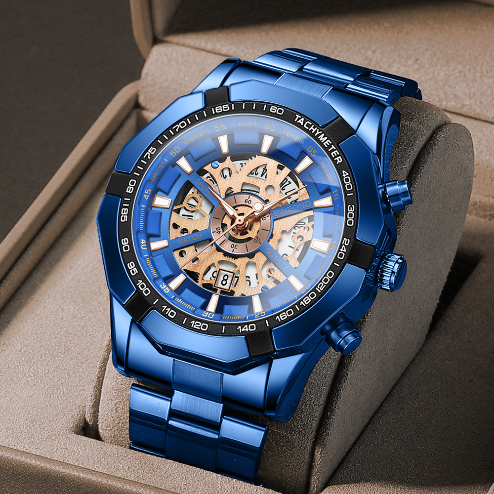 Luxury Watch Investment - UTHAI Herrenuhr, Luxuriöse Business-Marke, Skelettierte Leuchtanzeige,