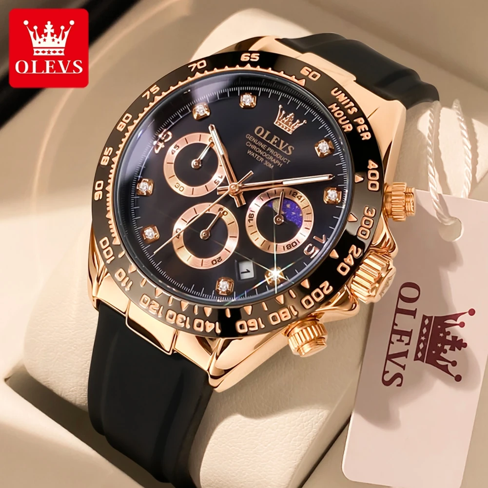 Luxury Watch Magazine - OLEVS 2875 Herrenuhren Chronograph 24-Stunden-Mondphase Automatisches