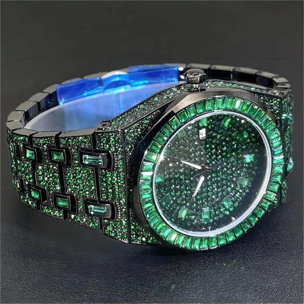 2024 Hip Hop Grün Diamant Uhr  – Luxury Watch Iceberg Bewertung und Preis