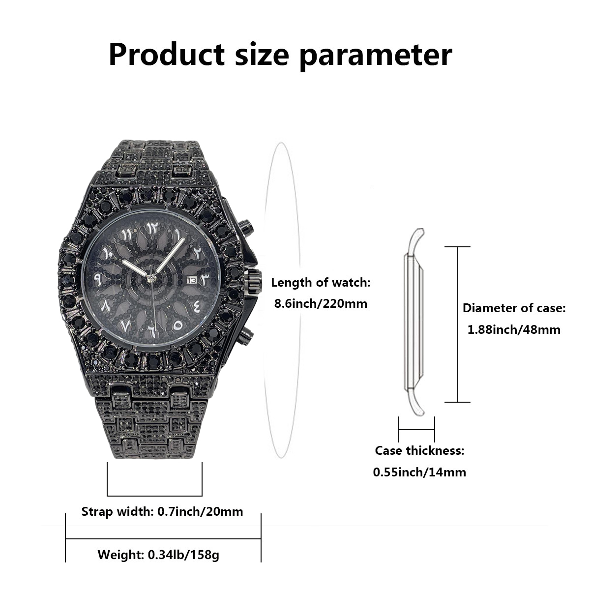 UNIGUET Coole Schwarze Diamant – Luxury Watch Iceberg Bewertung und Preis