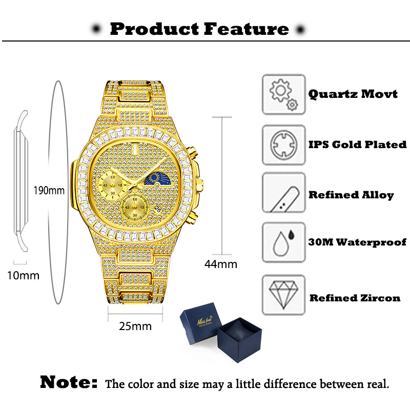 Missfox Luxus Gold Uhren Männe – Luxury Watch Iceberg Bewertung und Preis