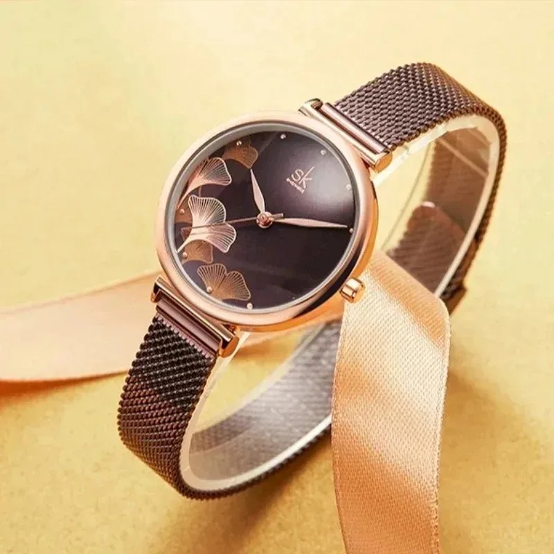Luxus Damen Uhr mit Ginkgo-Mot – Luxury Watch Gift For Her Bewertung und Preis